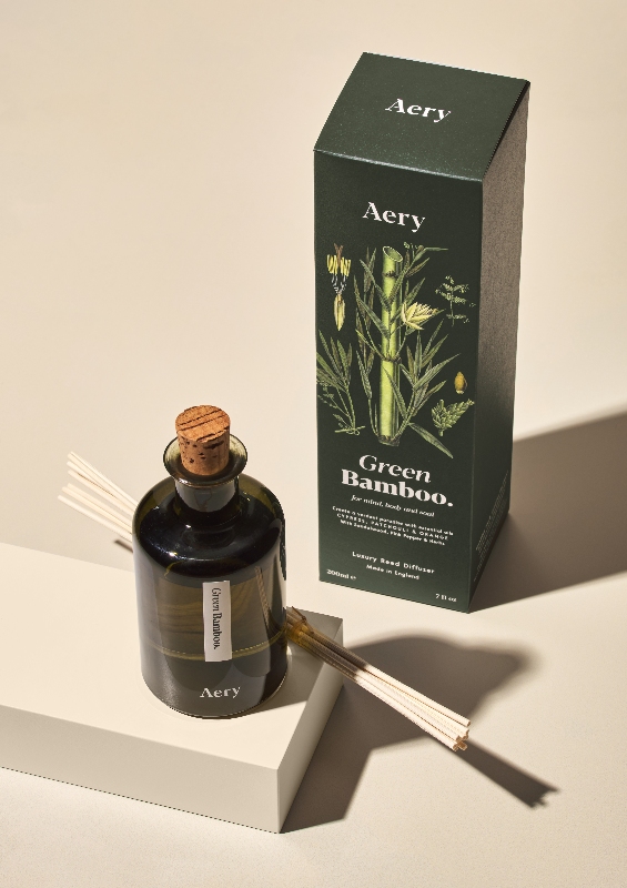 Botanical reed diffuser with cypress, patchouli and orange
